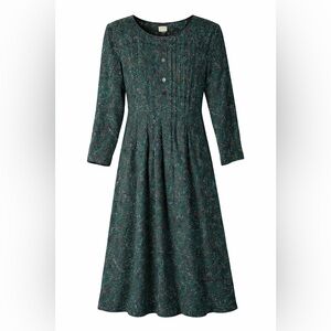 90s Cottagecore Darkacademia Emerald Green Dress Size 8P